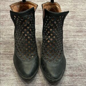Jeffrey Campbell Black Mesh Ankle Booties